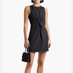 Cinq à Sept Andrea Twist Mini Dress in Tan/Khaki